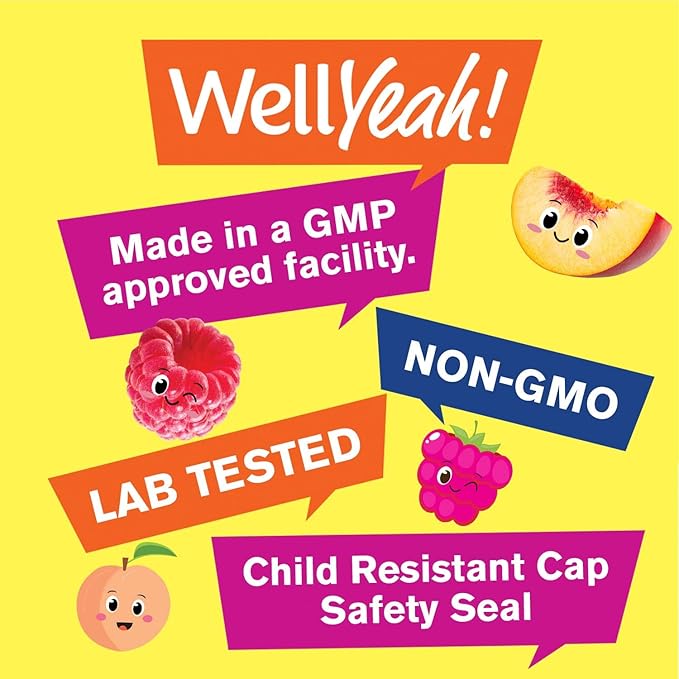 Magnesium Citrate Gummies for Kids (2 Pack) - Chewable Stress Relief Supplement for Children - Natural Calm, Mood Support, Non-GMO, Gluten Free - Natural Sourced Flavors - 60 Gummies