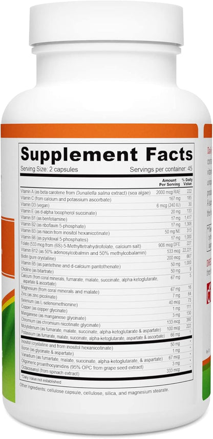 Wellness Resources Daily Energy Multiple Vitamin - 100% coenzyme B Vitamins Including Methylfolate and Methylated B12 with Other Important Cofactors for Energy, Stress, and Mood (90 Capsules)