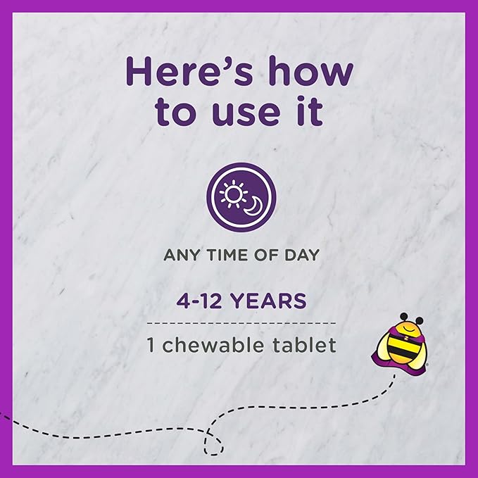 Zarbee's Kids Immune Support, Vitamin C, D & Zinc Daily Immunity Vitamins for Children 4+ Years, Natural Tropical Fruit Flavor, 28 Chewable Tablets