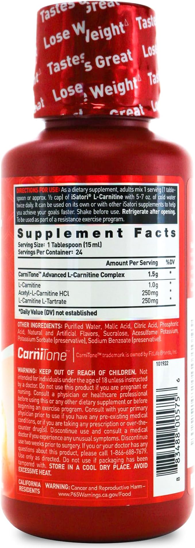 iSatori L-Carnitine 1500, Liquid L-Carnitine with Acetyl L-Carnitine, L-Carnitine L-Tartrate, Stimulant Free Pre Workout, No Calories, Sugar, Gluten, Keto-Friendly, Pink Lemonade (24 Servings)