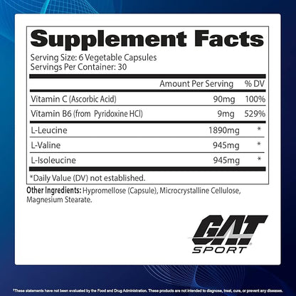 GAT Sport BCAA Powder Nutritional Supplement, 266.5 Gram