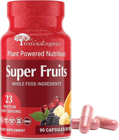 Júce Organic Super Fruits Supplement Gluten/Gelatin Free, Non-GMO, Soy Free & Vegan | Reds Superfood Capsules | 23 Fruits (90 Count)