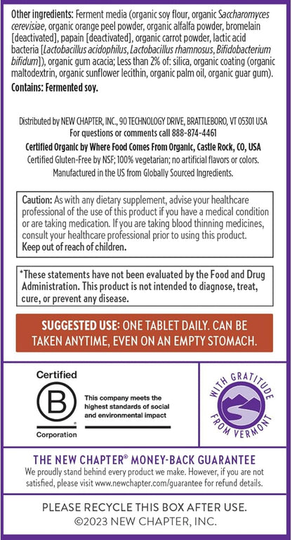 New Chapter Men's Multivitamin for Immune, Stress, Heart + Energy Support with Fermented Nutrients - Every Man's One Daily, Made with Organic Vegetables & Herbs, Non-GMO, Gluten Free - 72 ct