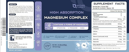 Magnesium Powder Supplement with Glycinate, Citrate, Malate, Magnesium Complex with L-Theanine & Vitamin B6 for Muscle, Heart & Brain, Vegan, Non GMO, 10.58 oz (100 Servings), Lemon Orange Flavor