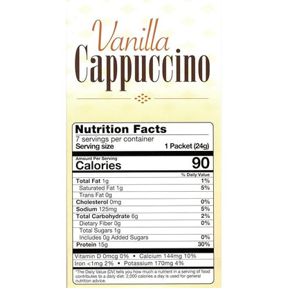 Nutmeg State Nutrition HealthyWise - High Protein Diet Drink - Weight Loss Cappuccino - 15g Protein - Low Calorie - Low Carb - Low Sugar - 7 Servings Per Box (Vanilla Cappuccino)