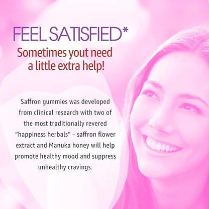 Sugar Free Saffron Gummies - Saffron Supplement Gummies 100% Pure Saffron Extract Whole Herb Gummies with Honey for Mood & Power, Vitamin B6, B12, D3, C - Organic, Vegan, Mixed Berry Flavor - 120Cts