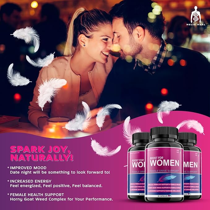 Female Libido Booster for Women Fast Acting - Supplements for Women, Hornygoatweed Women, Boost Desire Pills for Women with Maca Root, Tribulus Terrestris and Ginseng (60 ct)