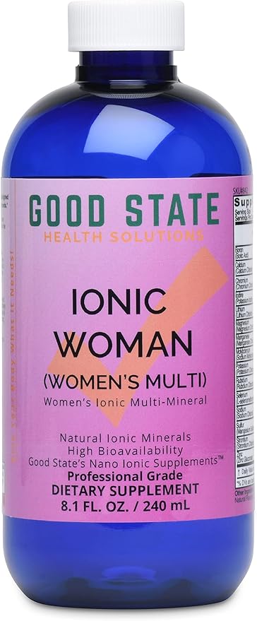 Good State Ionic Woman | Women's Liquid Ionic Multi Mineral | Vegan | Dietary Supplement | 15 Different Minerals (8 oz.)