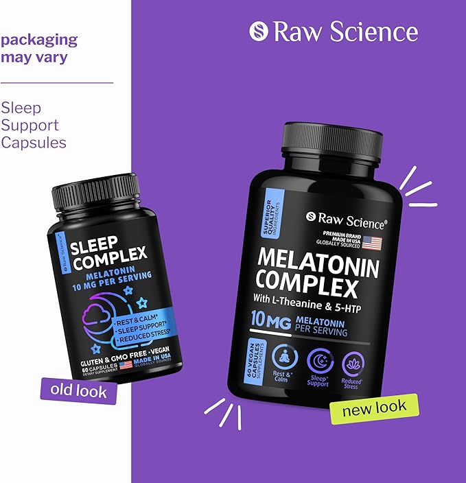 Melatonin 10mg Sleep Supplement - L Theanine, GABA Calm, L-Tryptophan - Deep Sleep Supplements for Adults with Ashwagandha, Passion Flower, Lemon Balm, Chamomile, Magnesium Sleep Support - 60 Capsules