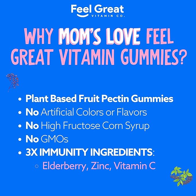 USDA Organic Elderberry Gummies for Kids | Kids Immune Support - Kids Elderberry Gummies with Zinc and Vitamin C - Gluten Free & Vegan Children's Vitamins - 60 Gummies | Sambucus Nigra Supplement