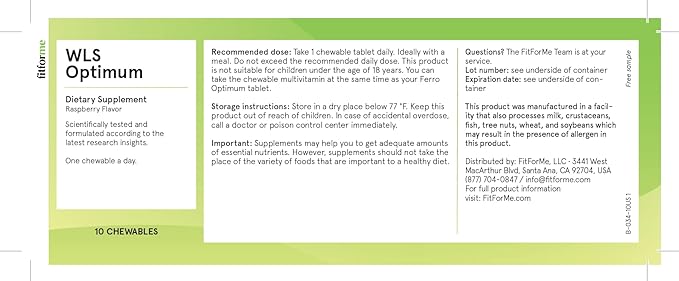 Bariatric Multivitamins After Gastric Sleeve - One a Day WLS Optimum Chewable Starter Pack - 10 Days Supply of Vitamins & Minerals, Scientifically Proven - Last Batch