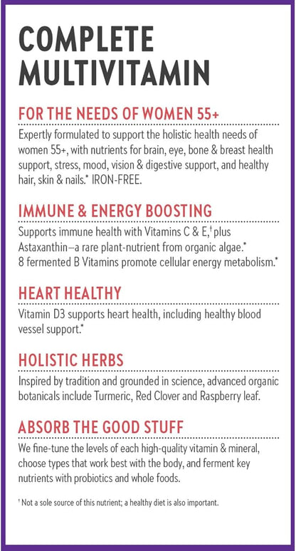 New Chapter Women's Multivitamin 50 Plus for Cellular Energy, Heart & Immune Support with 20+ Nutrients + Astaxanthin - Every Woman's One Daily 55+, Gentle on The Stomach, 72 Count