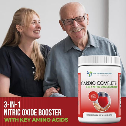 Cardio Complete - Heart Health Support Powder Supplement - 3-in-1 Nitric Oxide Booster with 5,000 L-Arginine, 1,000mg L-Citrulline, and Hawthorn Berry