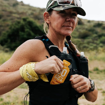 Bare Performance Nutrition, BPN Go Gel Endurance Gel, Vegan + Gluten Free Running Gel with 24g of Carbohydrates & 100 Calories per Gel Pack, 10 Single-Serving Gel Packs, Mango