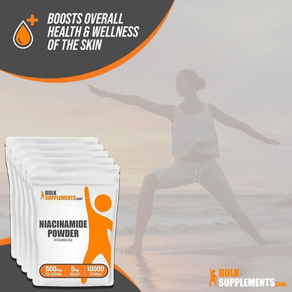 BulkSupplements.com Niacinamide Powder - Niacinamide 500mg - Vitamin B3 Niacinamide - Vitamin B3 Powder - Vitamin B3 Nicotinamide 500mg - 500mg Nicotinamide per Serving (5 Kilograms - 11 lbs)