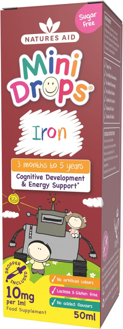 Iron Mini Drops for Infants and Children, Cognitive Development, Sugar Free, 50 ml
