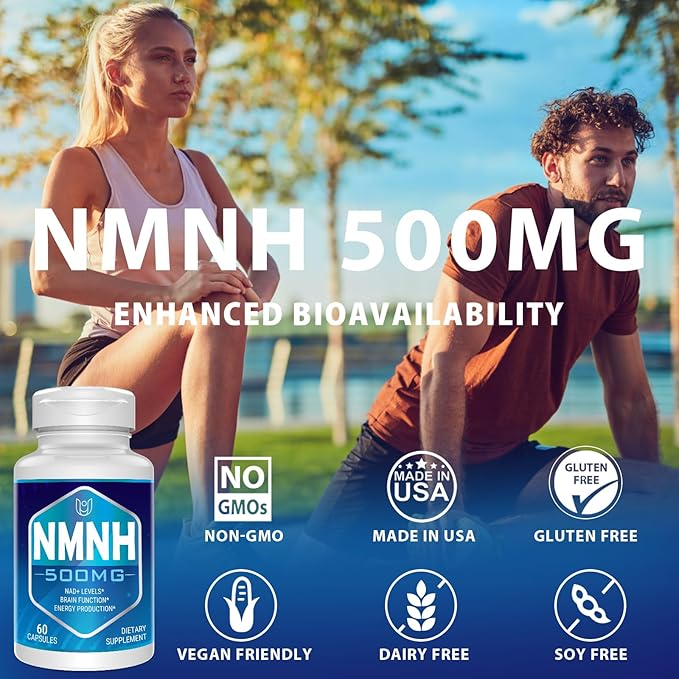 NMNH (Dihydronicotinamide Mononucleotide), NAD Supplement to Boost NAD+ Levels as We Age (May Be More Effective Than Nicotinamide Riboside), 500mg Per Serving - 240 Count (240 Servings)