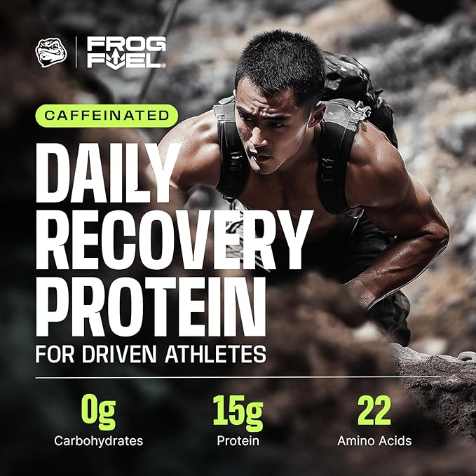 Frog Fuel Power Energized Protein Shot, 15g Protein Nano-Hydrolyzed Grass Fed Collagen, 80mg Caffeine, Fat & Sugar Free, 22 Amino Acids, 0 Carbs, Berry, 1 oz Packets, 24 Pack