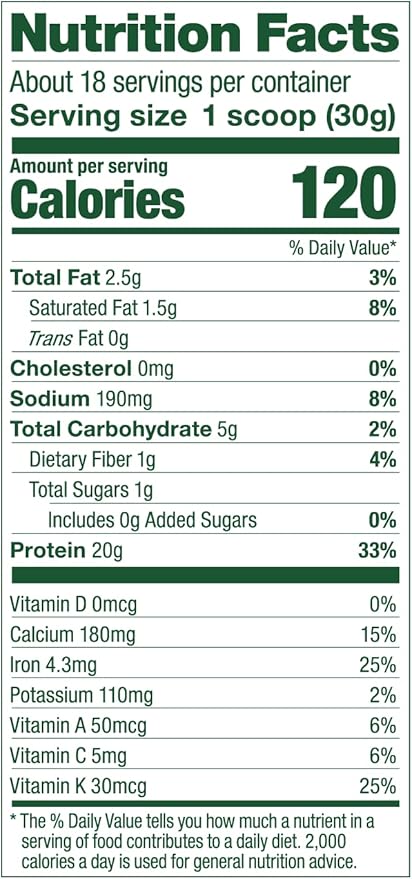 Vega Protein and Greens Protein Powder, Vanilla - 20g Plant Based Protein Plus Veggies, Vegan, Non GMO, Pea Protein for Women and Men, 1.2 lbs (Packaging May Vary)