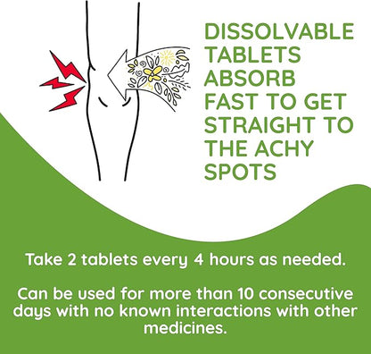 T-Relief Extra Strength Arthritis Pain Reliever Arnica +12 Natural Medicines for Joint Soreness Stiffness Aches, Quick Dissolving Pain Relief for Women & Men - 100 Tablets