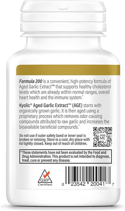 Kyolic Aged Garlic Extract Formula 200, Cardiovascular & Immune, Reserve 60 Capsules (Packaging May Vary)