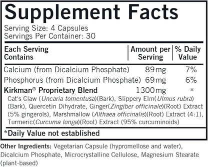 Kirkman Gastromune Allergy Support - Hypoallergenic-120 Vegetarian Capsules Gluten/Casein Free