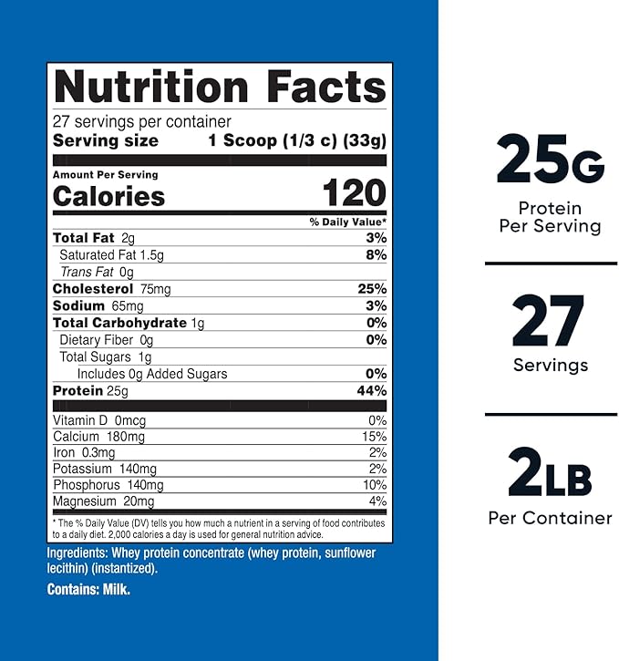 Nutricost Whey Protein Concentrate (Unflavored) 2LBS - Gluten Free & Non-GMO