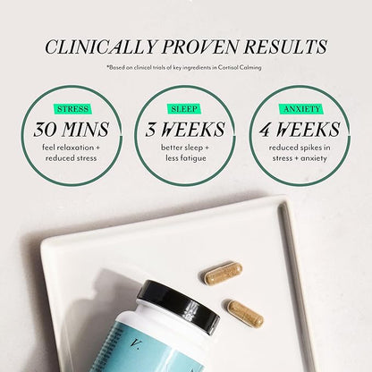 Veracity Cortisol Calming, Sleep & Worry Support Supplement, Hormone Balance for Women, Organic Ashwagandha Supplements, Bacopa Extract, Eleuthero, L Theanine, Adaptogens to Calm Body & Skin, 60 Caps