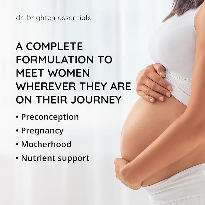 Dr. Brighten Prenatal Plus - Women’s Formulation, Active B Vitamins, Minerals, Antioxidants for Pregnant or Nursing Mothers, Non-GMO Vegan, No Gluten, No Soy - 180 Capsules