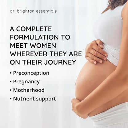 Dr. Brighten Prenatal Plus - Women’s Formulation, Active B Vitamins, Minerals, Antioxidants for Pregnant or Nursing Mothers, Non-GMO Vegan, No Gluten, No Soy - 180 Capsules