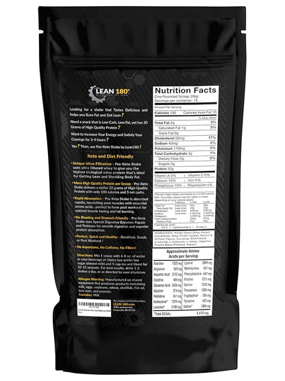 Pro Keto Shake - Best Tasting Low Carb Low Sugar Clean Protein Shake for Keto and All Diets Weight Loss (Vanilla)