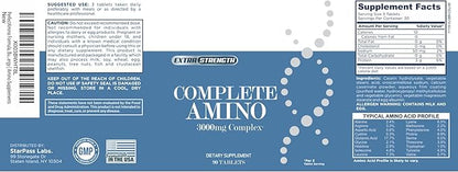 Complete Amino Formula, Build Stronger Muscles and Increase Energy | Amino Supplements 90 Count