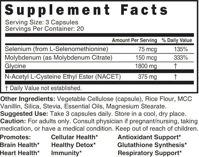 Neuro NAC Supplement 375mg Extra Strength with 1800mg Glycine - N-Acetyl Cysteine Ethyl Ester - 20x More Bioavailable Than NAC 600 mg - Boost Glutathione 10x More Than Liposomal Glutathione - NACET