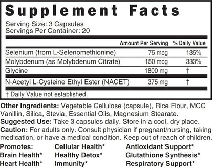 Neuro NAC Supplement 375mg Extra Strength with 1800mg Glycine - N-Acetyl Cysteine Ethyl Ester - 20x More Bioavailable Than NAC 600 mg - Boost Glutathione 10x More Than Liposomal Glutathione - NACET