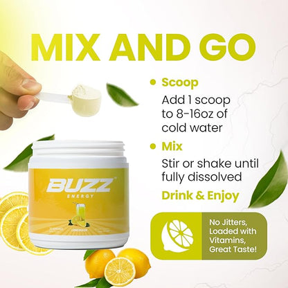 Morning Buzz Energy Drink Powder - Energy Boost Energy Drink - Sugar-Free Energy with Antioxidants - Morning Kick and Sports Nutrition Endurance Product - 30 Servings, Lemonade, 8 Ounces
