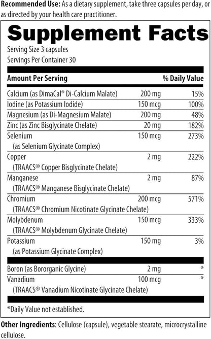 Designs for Health Complete Mineral Complex - Essential + Trace Minerals Supplement with Magnesium Malate, Chromium, Zinc + More - Iron-Free Multi Minerals Blend - Vegan + Gluten Free (90 Capsules)