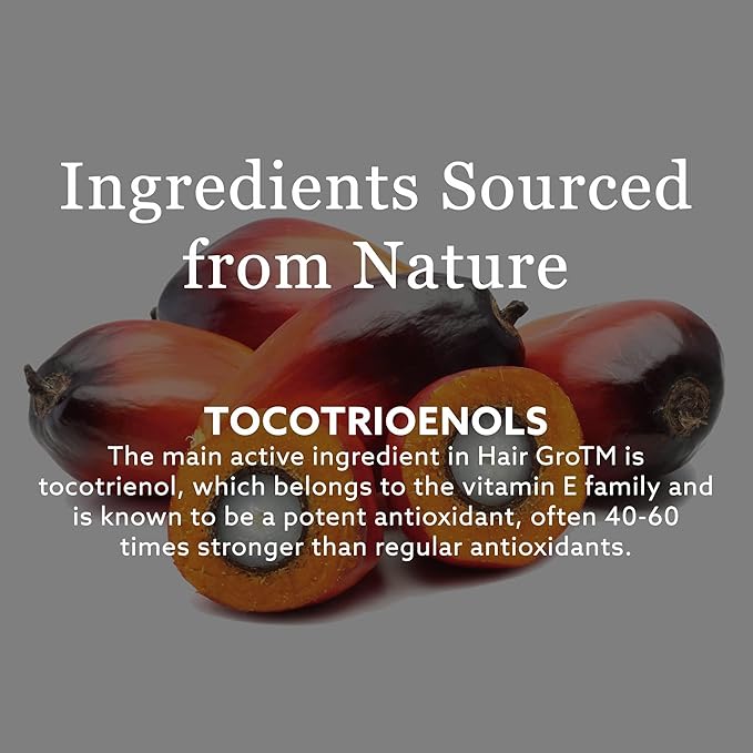 NEW NORDIC Hair GRO, Hair Growth Supplement, Biotin & Palm Fruit Extract Tocotrienols for Natural Regrowth, for Men and Women, 60 Count (Pack of 3)