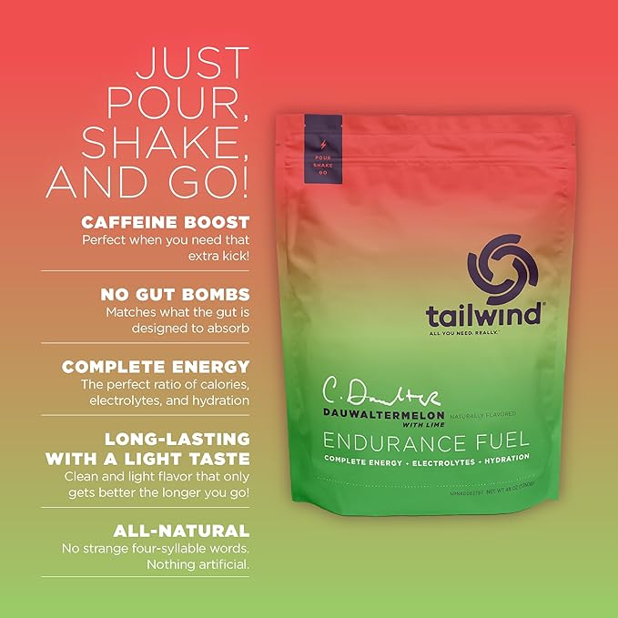Tailwind Nutrition Endurance Fuel, Sports Drink Powder Mix with Electrolytes, Non-GMO, Free of Soy, Dairy, and Gluten, Vegan, Dauwaltermelon, 50 Servings