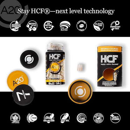 HCF A20 Microbead Brain Supplements for Memory and Focus + Brain Support, Calm, Mood, Alertness, Attention, Vision, Sleep, Immune System, 20 Premium Nootropic Nutrients Multivitamin & 7 Advances® Tech