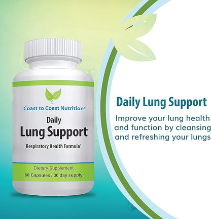 Daily Lung Cleanser & Detox Support Supplement | Refresh Your Lungs to Breath Easier | Relieve Respiratory Problems & Address Problems Like Allergies, Wheezing and Coughing | 60 Capsules