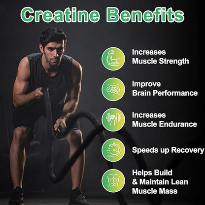 Creatine Monohydrate Gummies 5600mg for Men & Women, 120 CT Chewable Creatine Gummies for Muscle Support, Energy Boost, 5.6g of Creatine Monohydrate per Serving - Sugar Free, Vegan (Lemon Flavor)