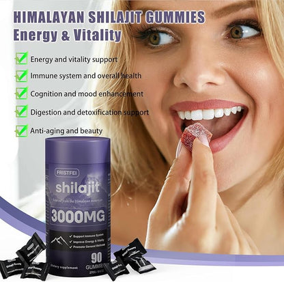 Pure Himalayan Shilajit Gummies for Men & Women - 100% Natural & Organic | 85+ Trace Minerals & Fulvic Acid | 180 Count | Individually Packaged