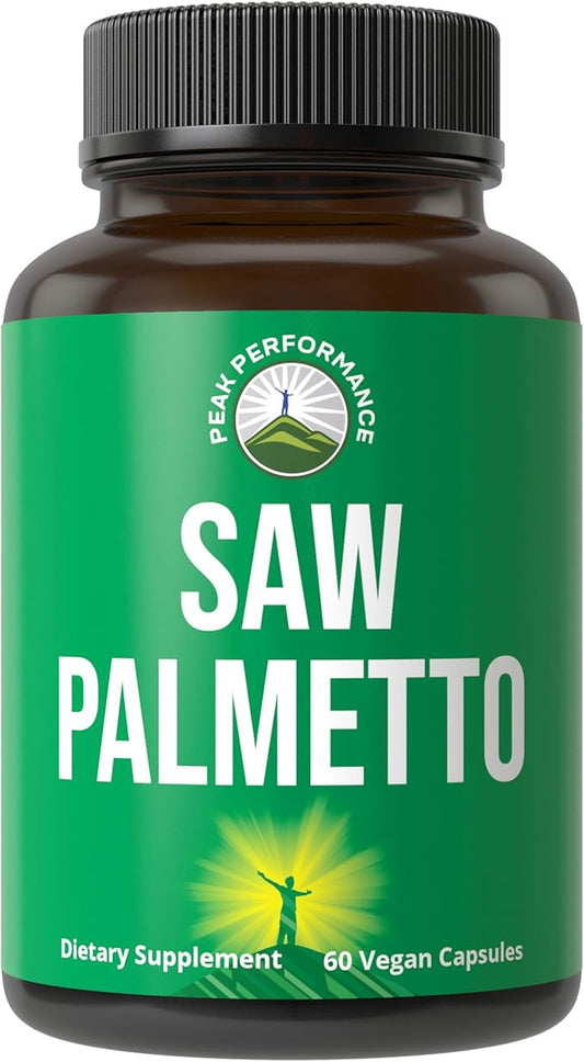 Peak Performance Saw Palmetto Capsules for Men and Women 1000mg All Natural Saw Palmetto Extract Pills. DHT Blocker Supplement for Hair Loss.