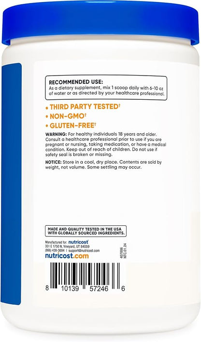 Nutricost N-Acetyl L-Cysteine (NAC) Powder 500 Grams - Vegan NAC, Non-GMO, Gluten Free