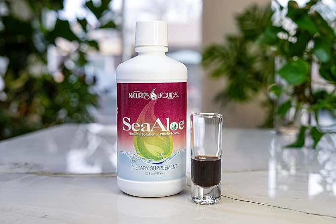 Nature's Liquids Aloe Vera Juice Oceanic Elixir - Proprietary Botanical Blend for Thyroid, Digestion and Immune Support, 32oz (Pack of 6)