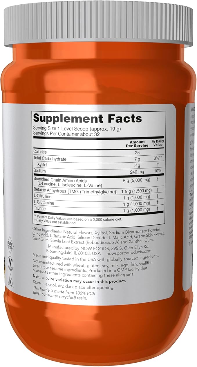 NOW Foods Sports Nutrition, BCAA (Branched Chain Amino Acids) Big 6, Grape Flavor, 600 Grams