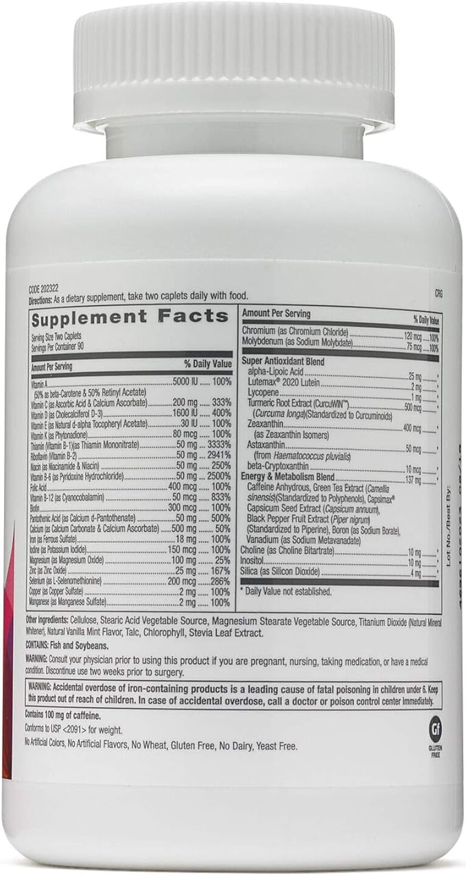 GNC Womens Ultra Mega Energy and Metabolism Multivitamin for Women, 180 Count, for Increased Energy, Metablism, and Calorie Burning