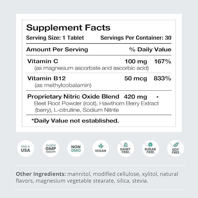 humanN Neo40 Daily Heart & Blood Circulation Supplements to Boost Nitric Oxide - Supports Blood Pressure - from Maker of SuperBeets -Includes 30 Dissolvable Tablets - Tasty Fruity Flavor