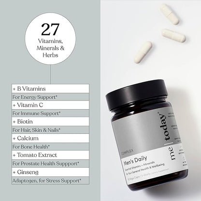 Multivitamin for Men, Mineral Supplements with 27 Vitamins, Minerals and Herbs, Including D, C, A, B, Biotin and Zinc, Vegetarian | General Health Supplements | 60 Capsules