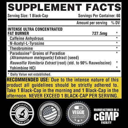 Nutrex Research Lipo-6 Black Intense Ultra Concentrate | Intense Thermogenic Fat Burner - Weight Loss Supplement | 60 Diet Pills (Pack of 2)